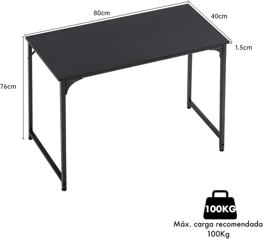 T-LoVendo - 80x40cm Desk Table for Computer, Home Office Study with Adjustable Legs, Durable Metal Structure and Realistic Wood Finish, Compact and Easy Assembly, Perfect for Small Spaces, Elevating Desk for Enhanced Function gaming desk