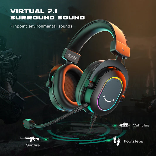 Fifine Dynamic RGB Gaming Headset with Mic