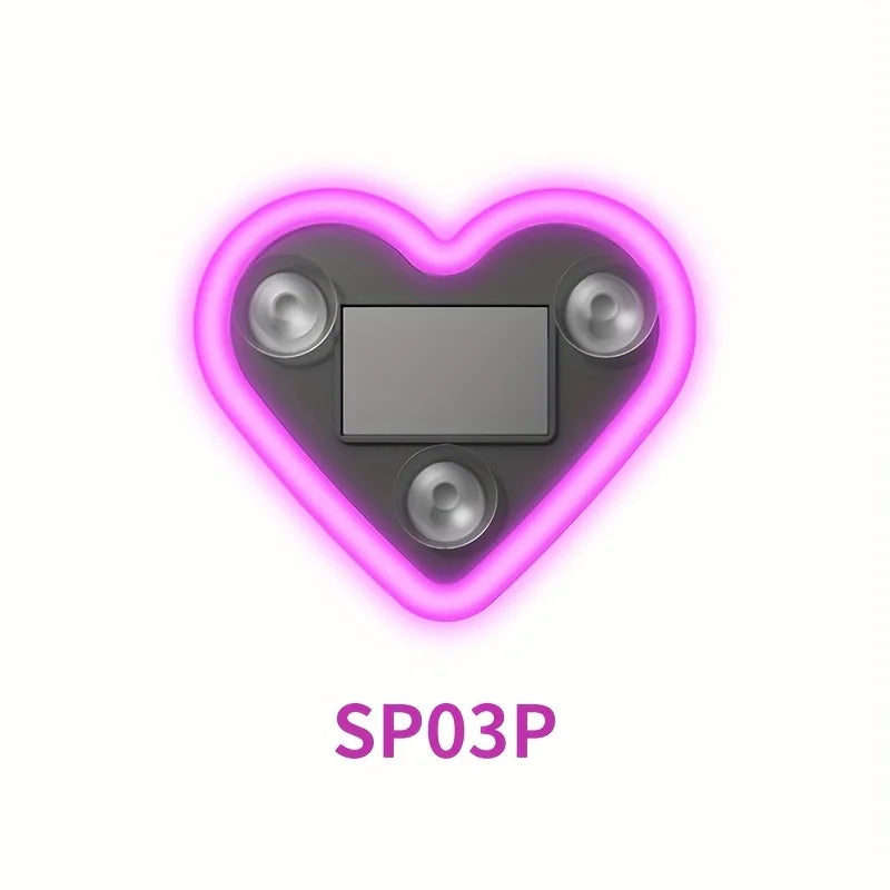 Solar LED Car Neon Lights – Heart Shape | RGB Atmosphere Light