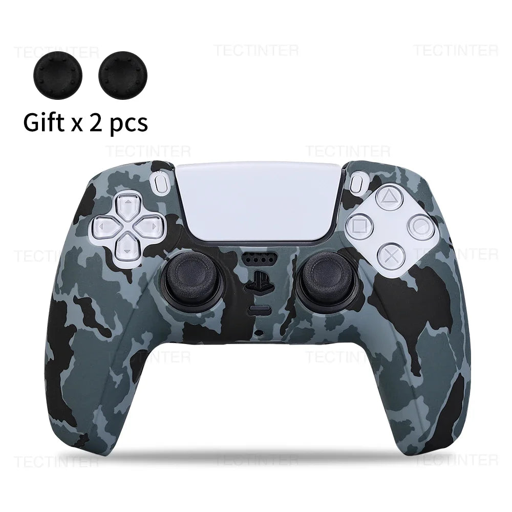 Silicone Protective Cover sleeve For PS5 Controller Accessories Rubber Case For PS5 Slim Gamepad Joysticks Thumb Grips Caps