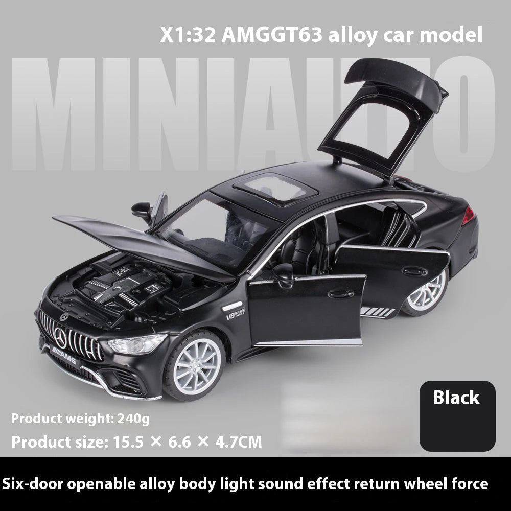 1:32 Mercedes Benz AMG GT63 Sports Car Alloy Diecast Car Model Sound Light Pull Back Toys Ornaments Gift For Children Collect