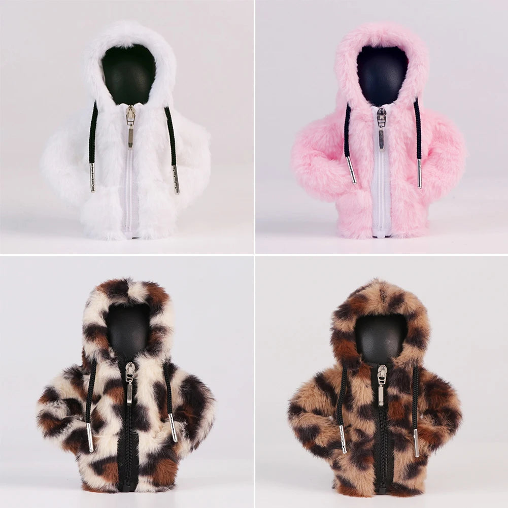 Velvet Hoodie Gear Shift Cover with Zipper
