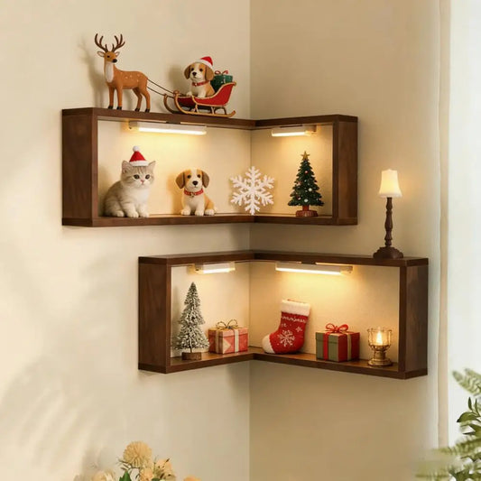 90° Corner Wall Shelf – Floating Display Rack