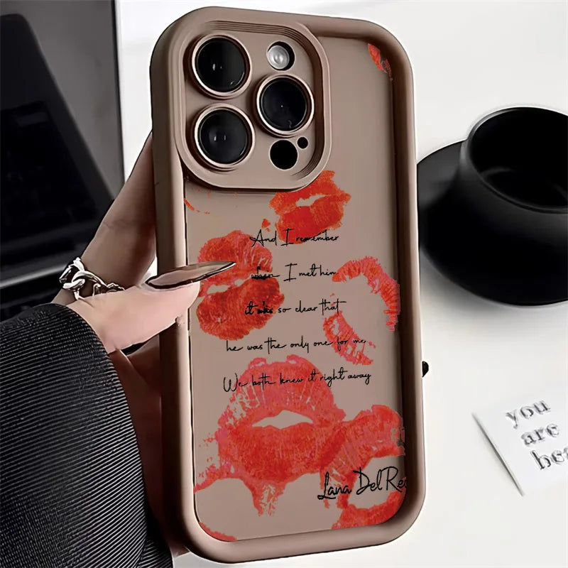 Red Lips Print Samsung Phone Case