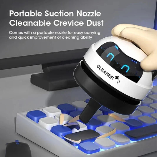 USB Mini Desk Vacuum Cleaner | Portable Robot Design, 360° Suction, 120min Battery