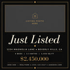 Just Listed luxury real estate Instagram post template