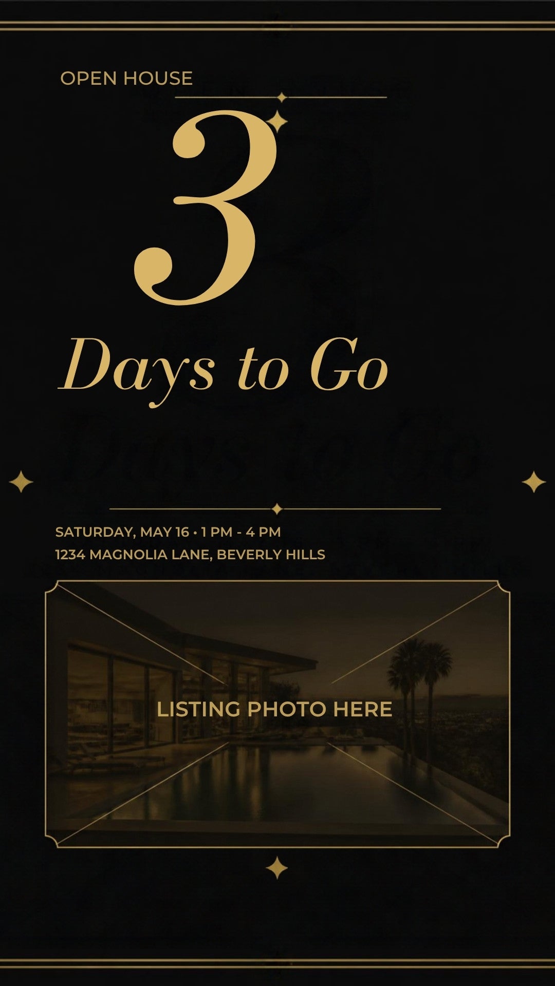 Open House countdown luxury real estate Instagram Story template