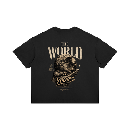 The World Is Yours Unisex Boxy Drop Shoulder Heavyweight Cotton Tee Shirt