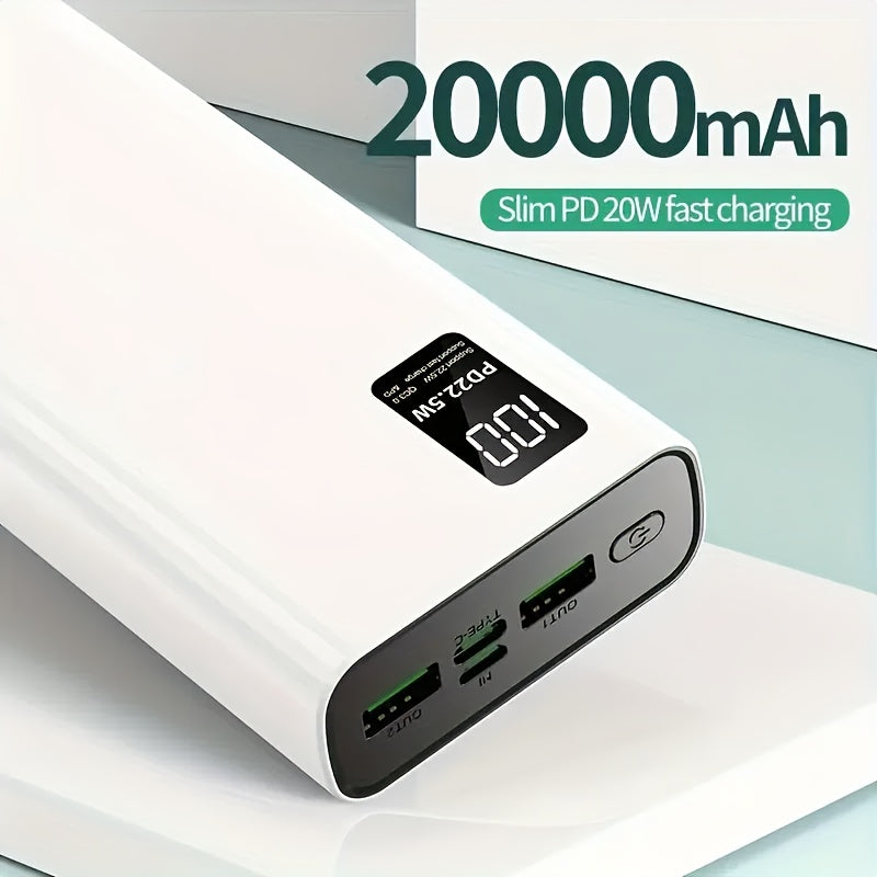 BYGP Portable Charger, 22.5W 10000/20000Mah USB C Input And Output Power Bank for Fast Charging, PD 3.0 + QC 4.0 LED Display Mobile Battery Pack Compatible with Iphone 15/14/13/12 Pro, for Samsung S21, Google/Ipad Tablets, Et