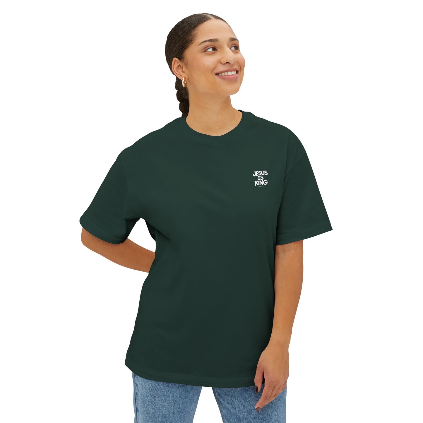 Jesus Is King Oversized Tee — Christian Graphic T‑Shirt  (John 18:37)