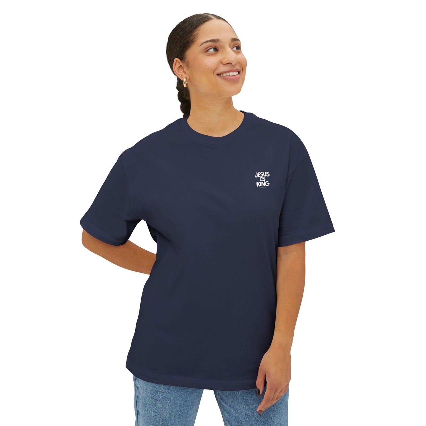 Jesus Is King Oversized Tee — Christian Graphic T‑Shirt  (John 18:37)