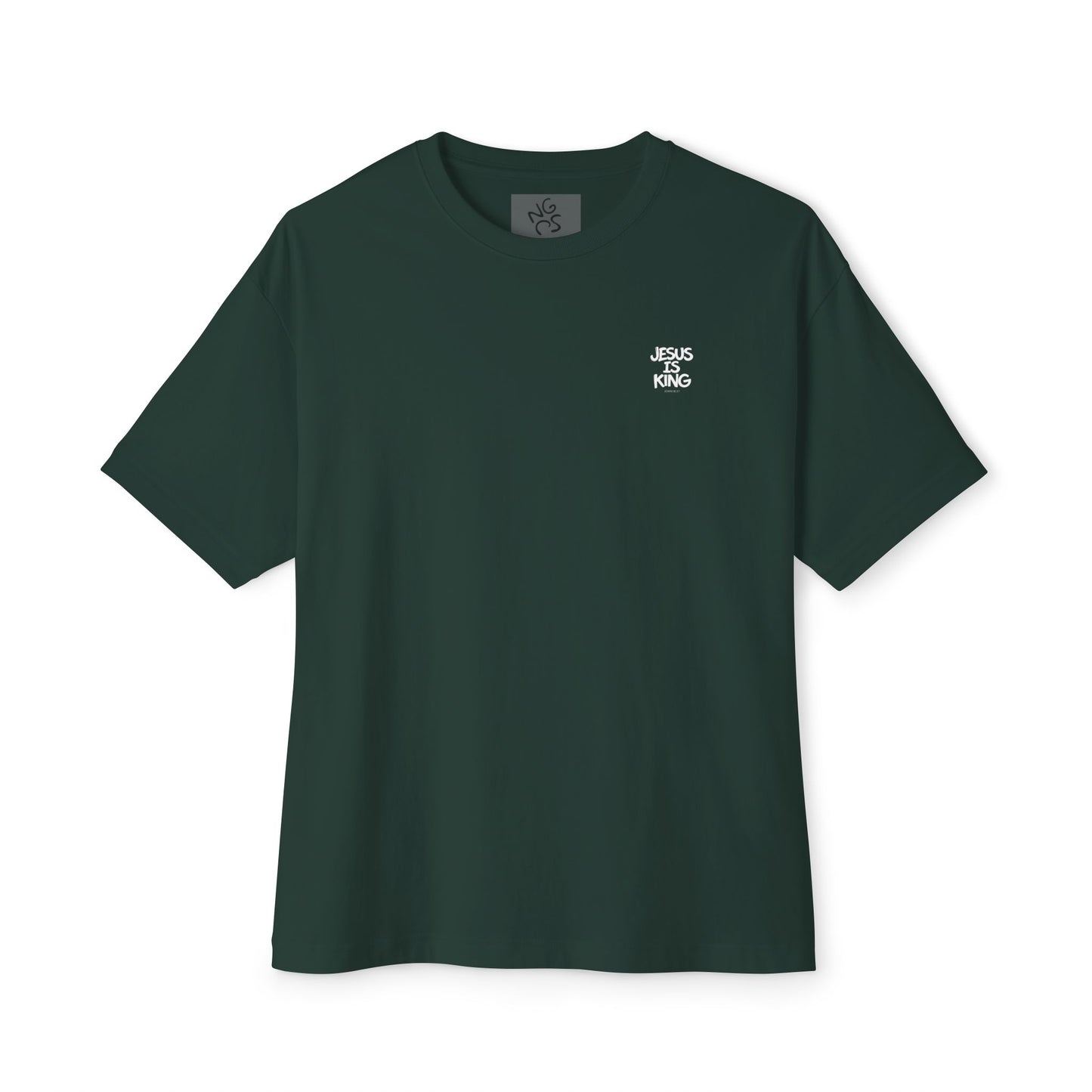 Jesus Is King Oversized Tee — Christian Graphic T‑Shirt  (John 18:37)