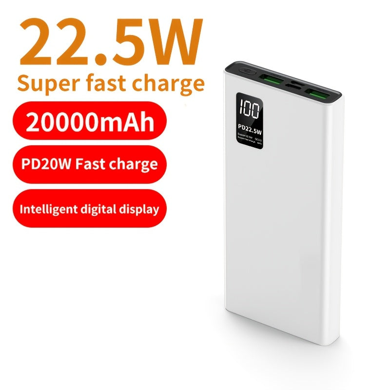 BYGP Portable Charger, 22.5W 10000/20000Mah USB C Input And Output Power Bank for Fast Charging, PD 3.0 + QC 4.0 LED Display Mobile Battery Pack Compatible with Iphone 15/14/13/12 Pro, for Samsung S21, Google/Ipad Tablets, Et
