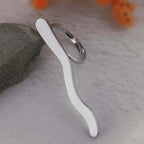 Stainless Steel Metal Wave Line Open Rings For Women Minimalist Gold Color Irregular Curved Adjustable Ring Jewelry Gift