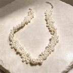 Elegant Imitation Pearls Necklace For Women Vintage Geometric Clavicle Chain Necklace Wedding Bride Jewelry Accessories