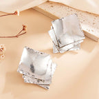Creative Gold Color Square Glitter Stud Earrings For Women Classic Geometric Exquisite Earrings Temperament Banquet Jewelry