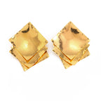 Creative Gold Color Square Glitter Stud Earrings For Women Classic Geometric Exquisite Earrings Temperament Banquet Jewelry