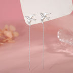 New Swallow Bird Girl Drop Earrings Cute Animals Chinese China Chic Tassel Dangle Earrings Women's Fashion Jewelry Accessories
