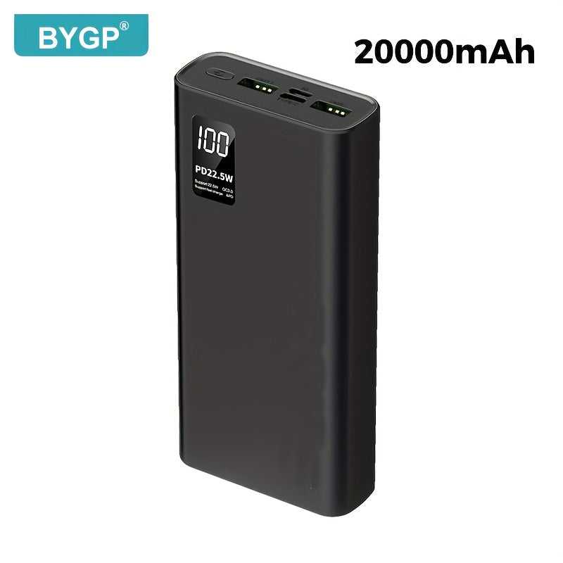 BYGP Portable Charger, 22.5W 10000/20000Mah USB C Input And Output Power Bank for Fast Charging, PD 3.0 + QC 4.0 LED Display Mobile Battery Pack Compatible with Iphone 15/14/13/12 Pro, for Samsung S21, Google/Ipad Tablets, Et
