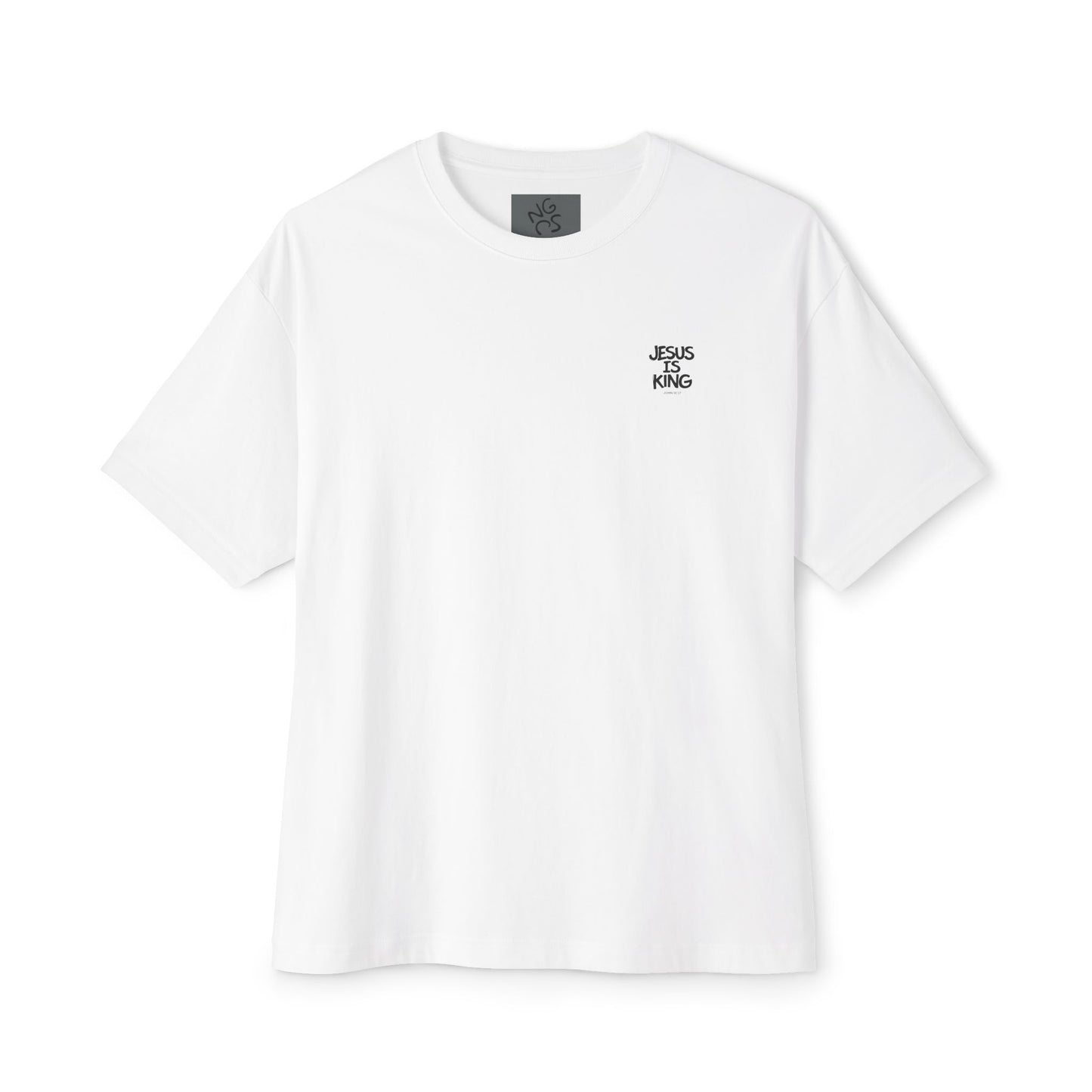 Jesus Is King Oversized Tee — Christian Graphic T‑Shirt  (John 18:37)