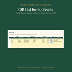 Holiday Budget & Gift Planner 2026 Spreadsheet