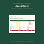 Holiday Budget & Gift Planner 2026 Spreadsheet