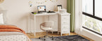 Coleshome Corner Desk, 100X70Cm Desk L Shape with 4 Drawers, Reversible Computer Gaming Desk for Office Study Bedroom, White