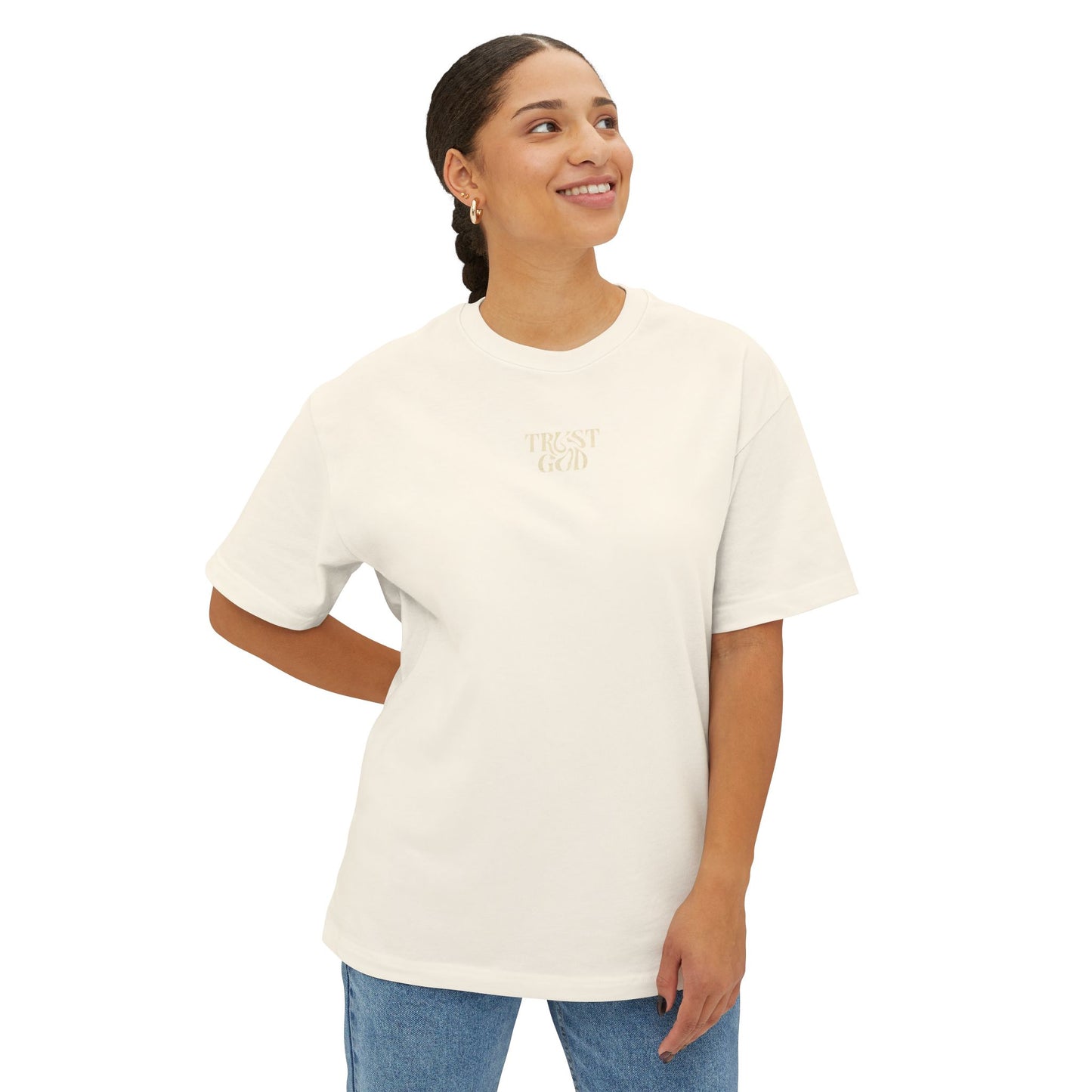 TRUST GOD — EVEN IN FEAR Oversized Christian T-Shirt