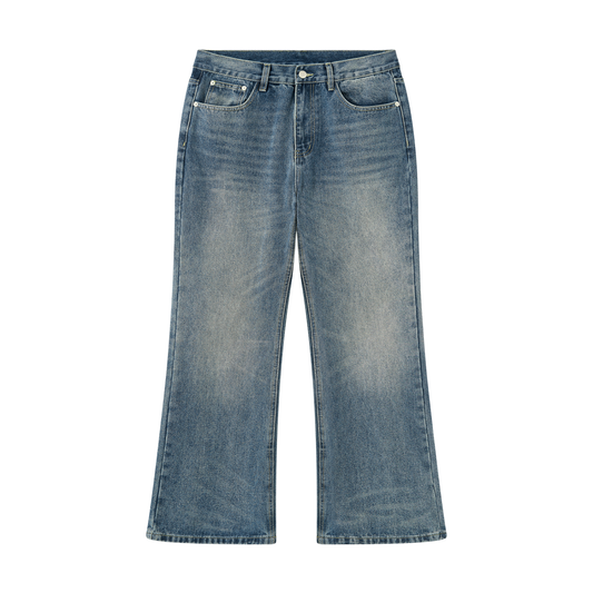 Classic Men's Vintage Wash Heavyweight Cotton Blend Denim Jeans