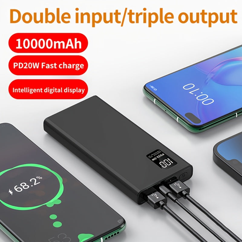 BYGP Portable Charger, 22.5W 10000/20000Mah USB C Input And Output Power Bank for Fast Charging, PD 3.0 + QC 4.0 LED Display Mobile Battery Pack Compatible with Iphone 15/14/13/12 Pro, for Samsung S21, Google/Ipad Tablets, Et