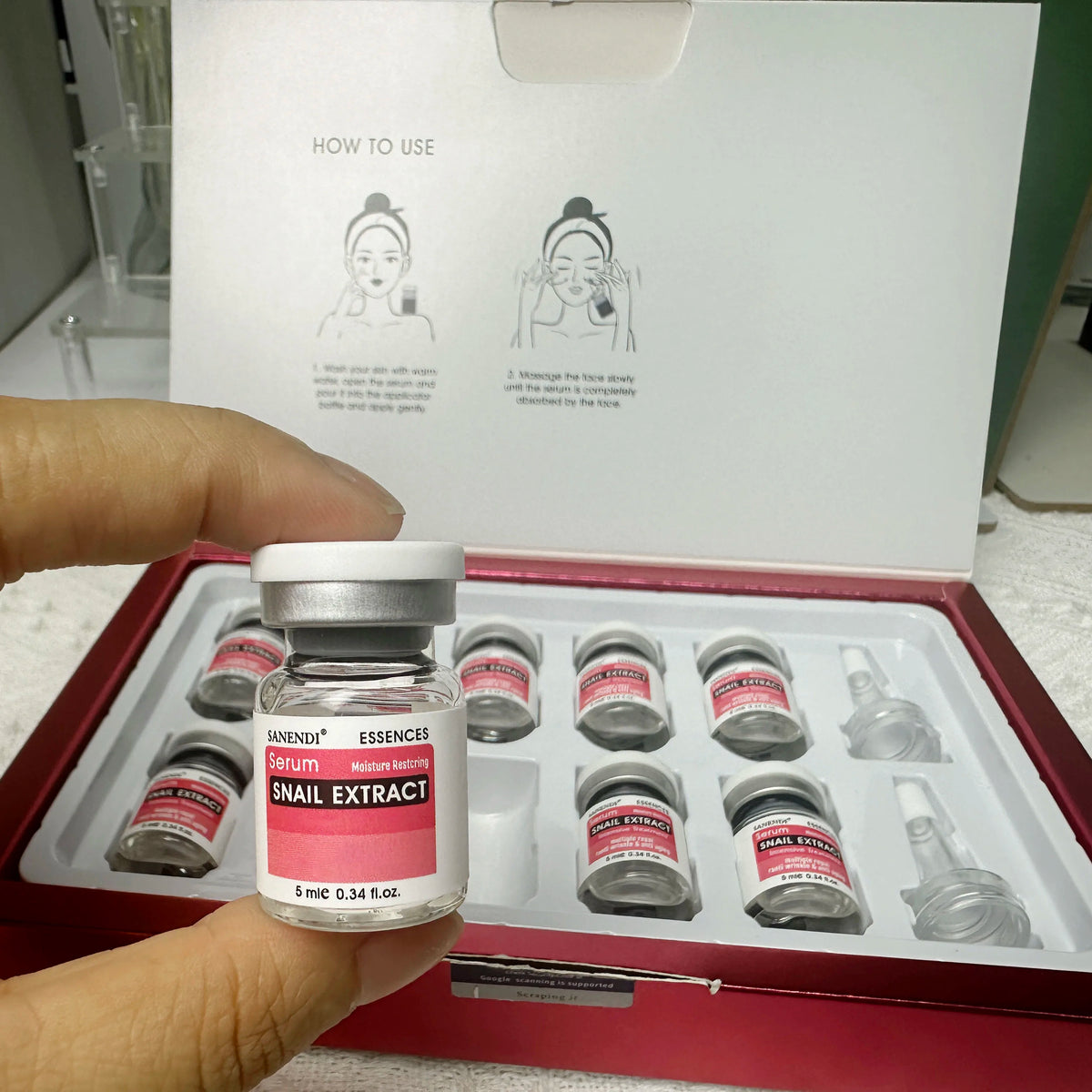 SANENDI Hyaluronic Acid Serum Six Peptides Vitamin C Essence Korean Skin Care Liquid Solution Hydrate Beauty Product 5ml 10 vial
