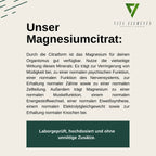 Magnesium Citrate Capsules |   Laboratory Tested in Germany |   Health Supplements |   2320 Mg Magnesium Citrate Per Day |   360 Mg Magnesium |   Vegan |   Free from Genetic Modification |   365 Capsules