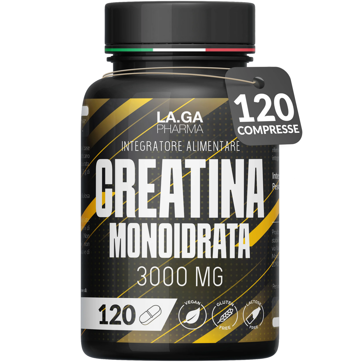 [2PCS PROMO] Creatine Monohydrate 120 Tablets of 3000mg Creatin Pura per dose. Creatine Monohydrate for Muscle Mass and Energy Boost. Creatine Pre and Post Workout. Creatine Made in Italy, 100% Vegan | LAGA Pharma. LAGA Healt