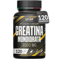 Creatine Monohydrate 120 Tablets of 3000mg Creatin Pure per dose. Creatine Monohydrate for Muscle Mass and Energy Boost. Creatine Pre and Post Workout. Creatine Made in Italy, 100% Vegan | LAGA Pharma. LAGA Healthy. LA.GA |