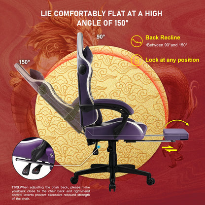 GTPLAYER Dragon Gaming Chair with Bluetooth & Footrest