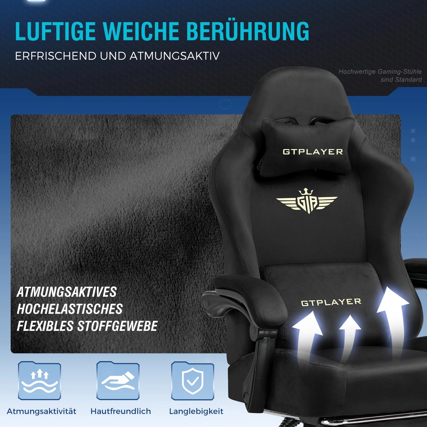GTPLAYER Breathable Fabric Gaming Chair