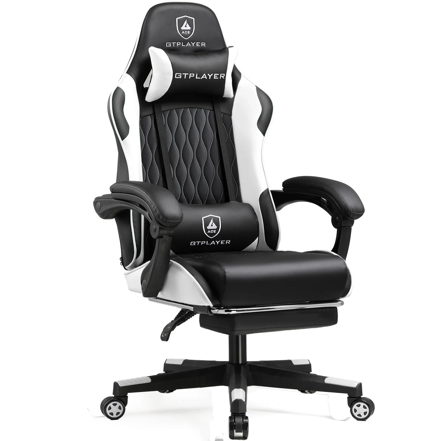 GTPLAYER Gaming Chair with Footrest & Lumbar Pillow