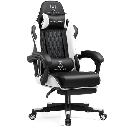 GTPLAYER Gaming Chair with Footrest & Lumbar Pillow