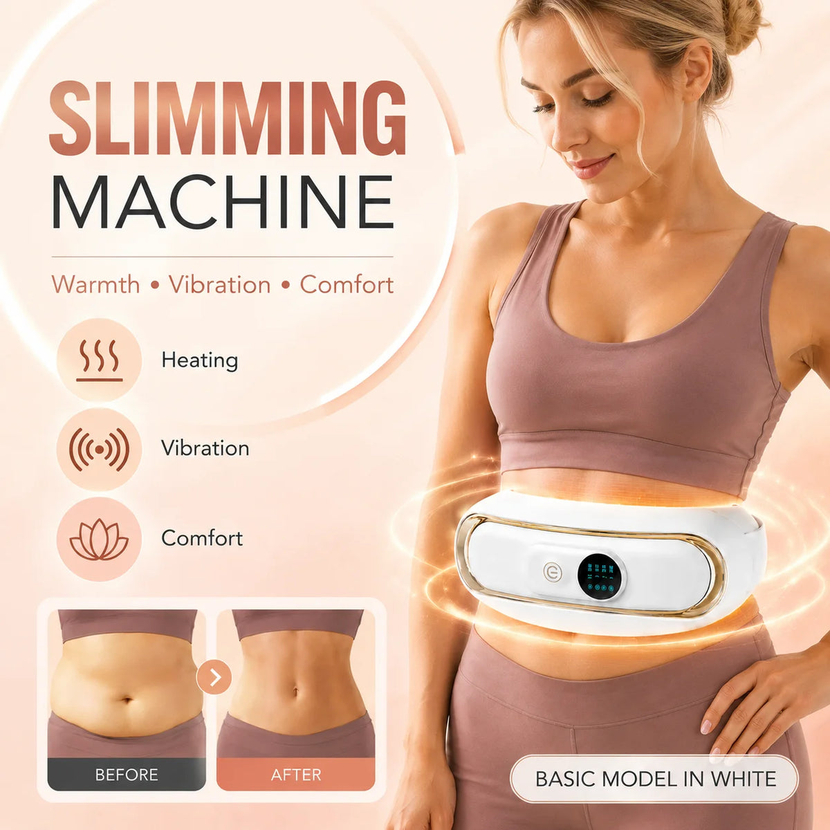 Slimming Machine for Women, Electric Abdominal Fat Burner, Anti-Cellulite Massage Belt, Body Shaping & Belly Fat Removal