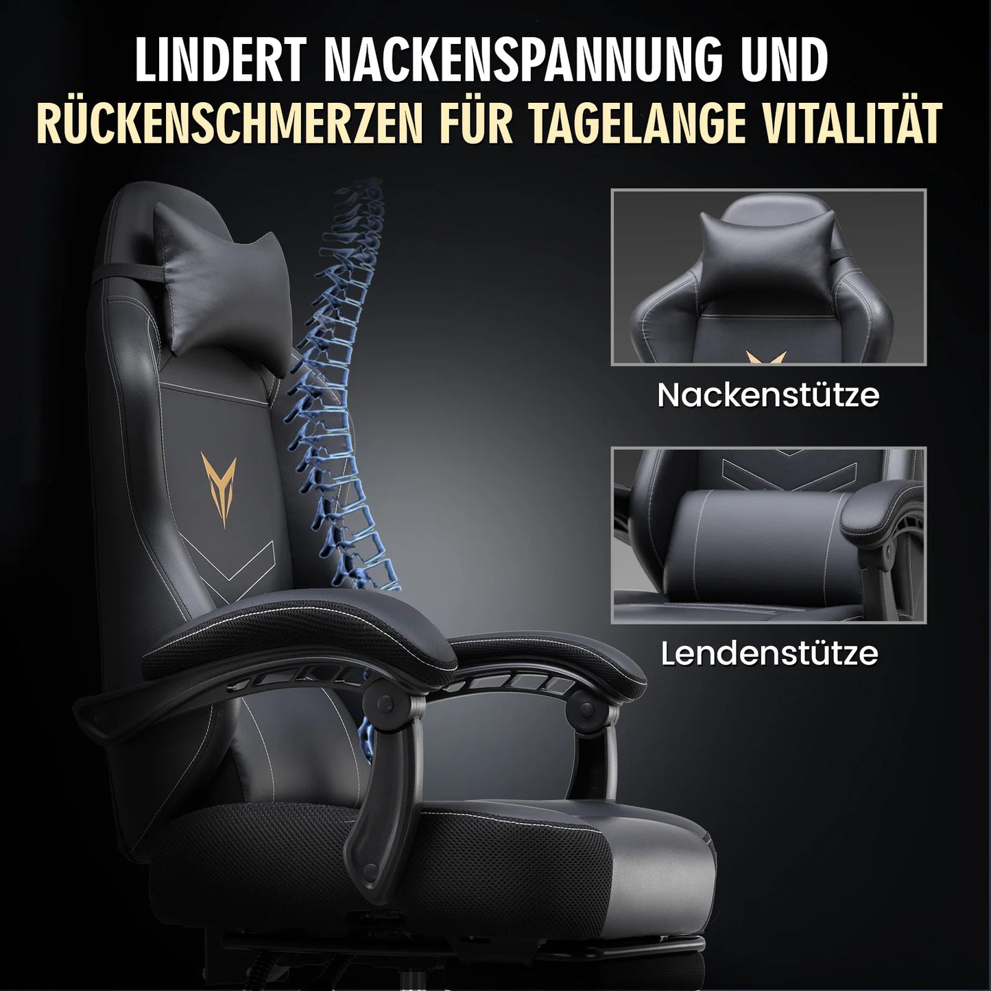 GTPLAYER Ergonomic Gaming Chair with Footrest