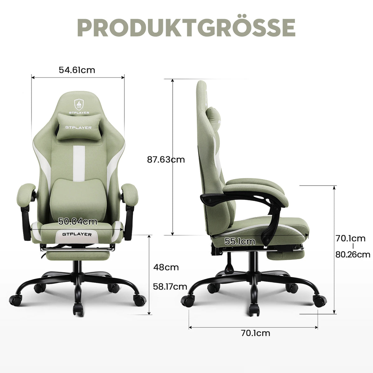 GTPLAYER Adjustable Fabric Gaming Chair