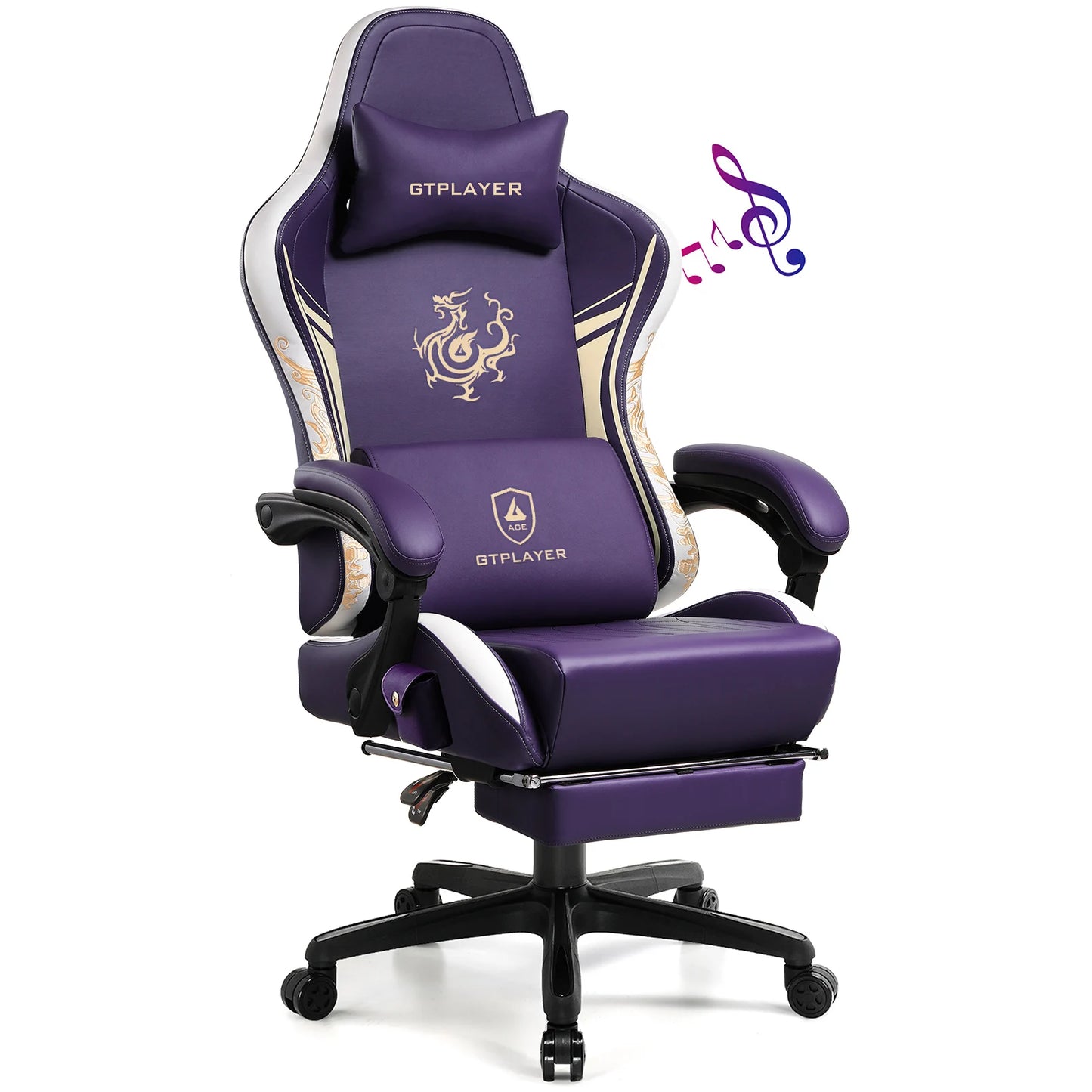 GTPLAYER Dragon Gaming Chair with Bluetooth & Footrest