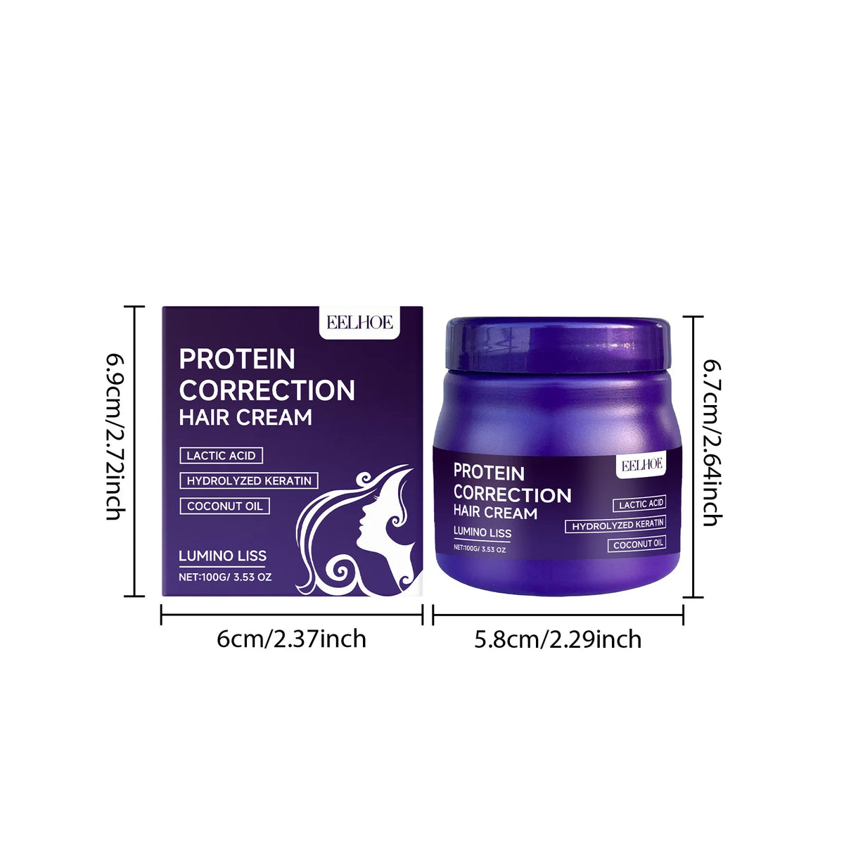 Protein Hair Straightening Cream with Silk Shine Technology Smooth Frizz Hair Intensive Dry Damaged Repair Keratin Hair Treatment Hydrating Hair Mask