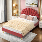 Creahappy, 140×200 cm Double Bed, Teen Bed, Girls’ Bed, Children’S Bed, Upholstered Bed, Kids’ Bed, Secondary Bedroom Bed, Guest Room Bed, Sturdy And Quiet Bed Frame, Trendy “Girl-Style” Bedroom Bed Frame, Velvet,