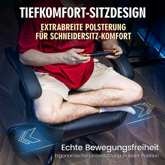 GTPLAYER Ergonomic Gaming Chair with Footrest