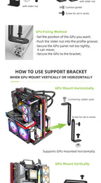 METALFISH BlockCase Aluminum Open Frame Case Support ATX/M-ATX Mainboard GPU Mount Horizontally 240 Water Cooler Gaming Cabinet