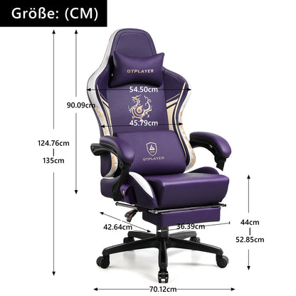 GTPLAYER Dragon Gaming Chair with Bluetooth & Footrest