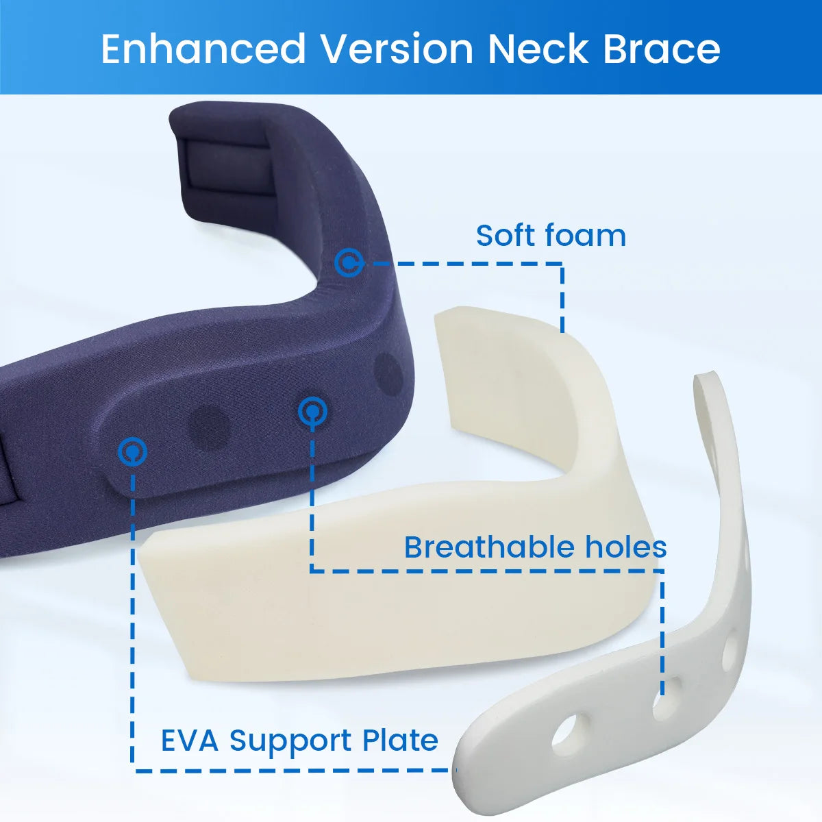 VELPEAU Foam Neck Support Brace for Neck Pain and Posture Correction, Adjustable Cervical Collar with Replaceable Sleeve