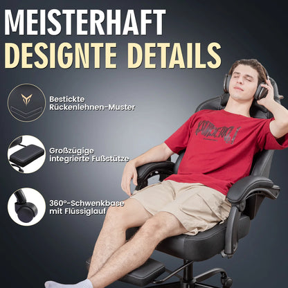 GTPLAYER Ergonomic Gaming Chair with Footrest