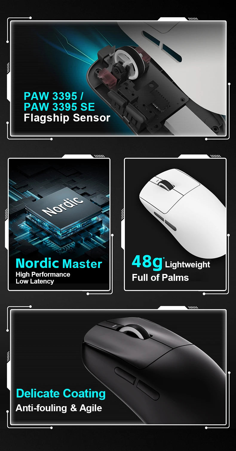 ATK VXE Dragonfly R1 Pro MAX Wireless Gaming Mouse PAW3395 R1 SE Plus Custom Esports FPS Mouse Rechargeable Lightweight Mice